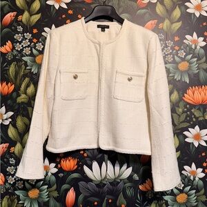 Ann Taylor Cream Tweed Jacket